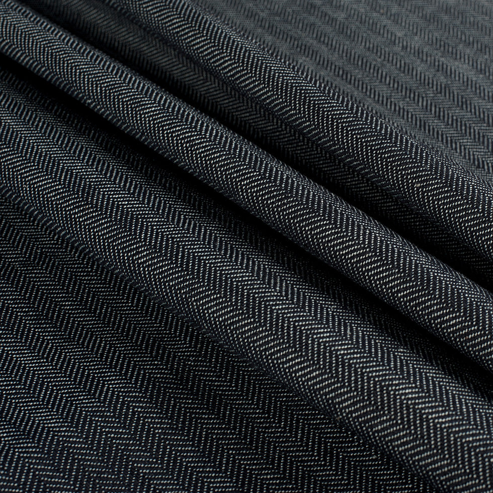 Dark Navy Selvedge Denim with Chevron Design - 13.3oz - Detail